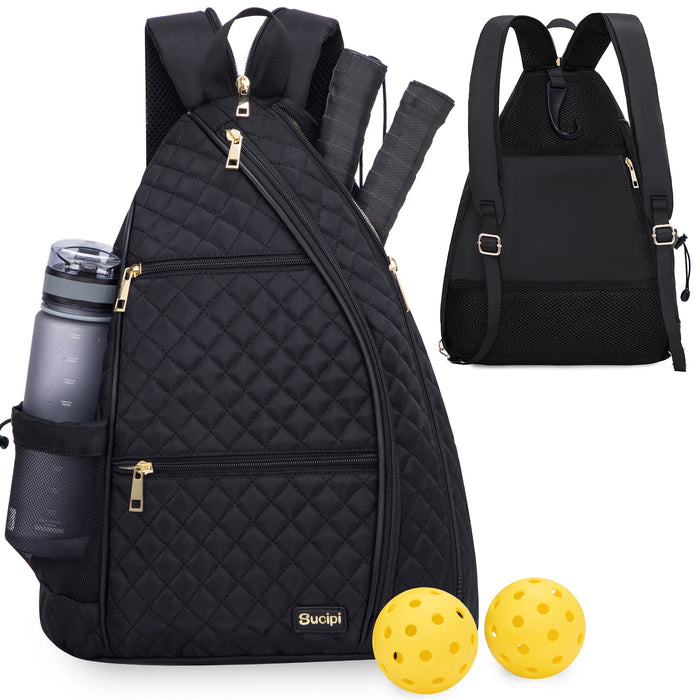 SUCIPI_NOVA SUCIPI PICKLEBALL BAG BLACK _ NOVA SUCIPI PICKLEBALL BAG BLACK _ Ebony Boutique NZ