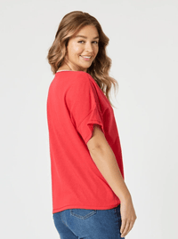 THREADZ_BELLA TEE RED _ BELLA TEE RED _ Ebony Boutique NZ