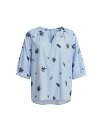 BOTANICA EMBROIDERED FLORAL SHIRT - NAVY/WHITE_by_THREADZ_women's_in_New Zealand_ Product image 5 _