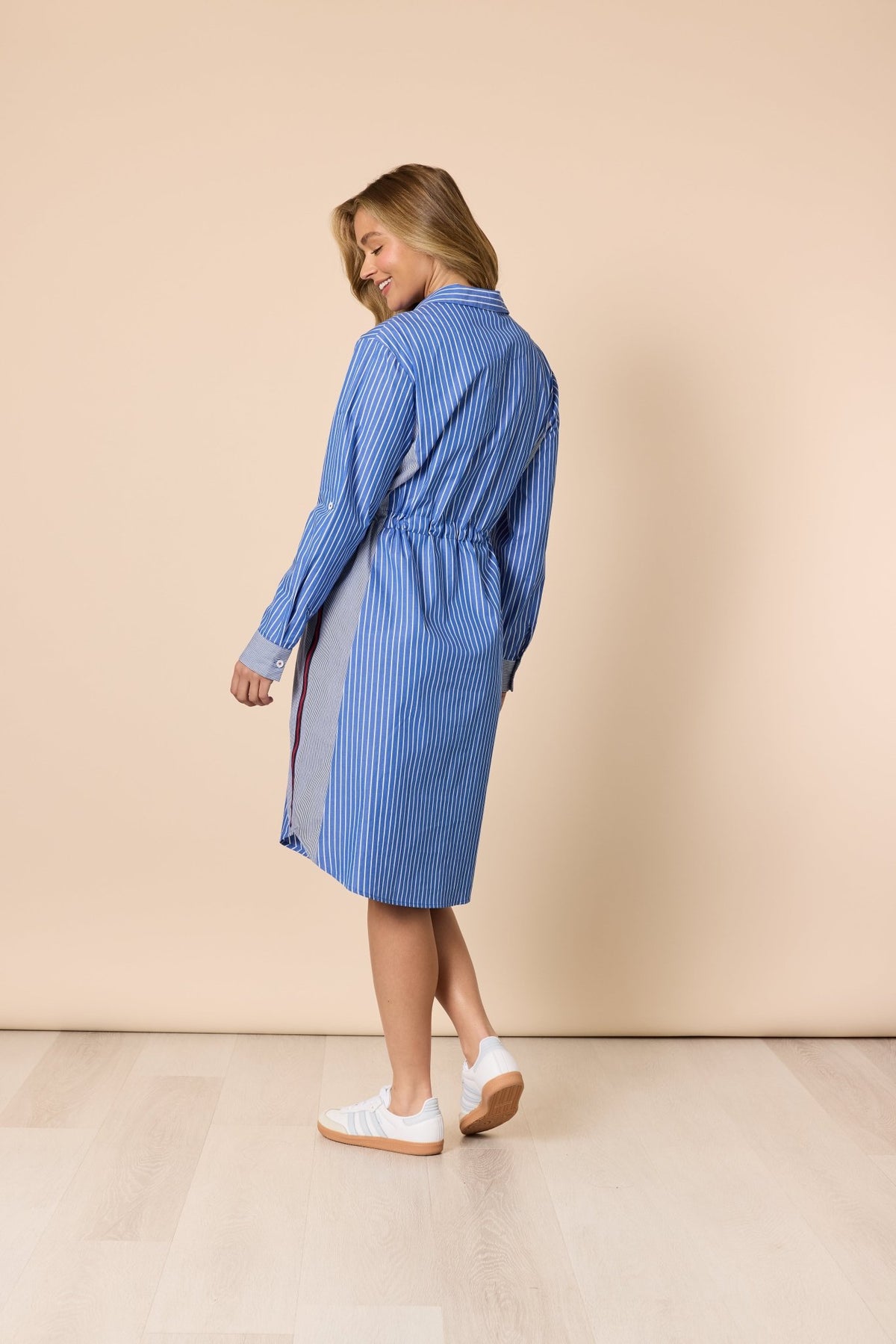 THREADZ_CABO STRIPE DRESS BLUE / WHITE _ CABO STRIPE DRESS BLUE / WHITE _ Ebony Boutique NZ