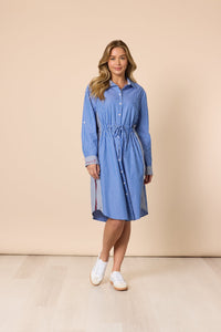 THREADZ_CABO STRIPE DRESS BLUE / WHITE _ CABO STRIPE DRESS BLUE / WHITE _ Ebony Boutique NZ