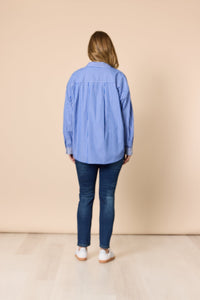 THREADZ_CABO STRIPE SHIRT BLUE / WHITE _ CABO STRIPE SHIRT BLUE / WHITE _ Ebony Boutique NZ