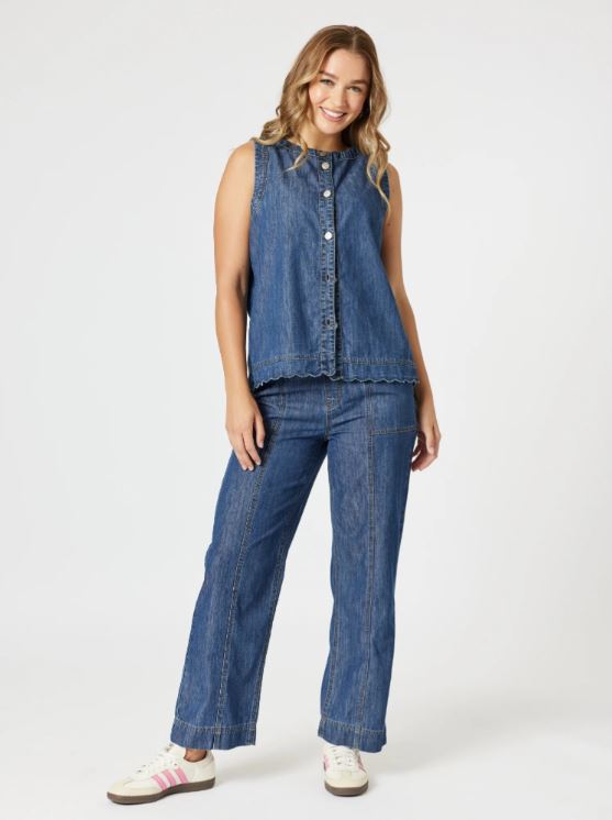 THREADZ_CHARLI DENIM TOP _ CHARLI DENIM TOP _ Ebony Boutique NZ