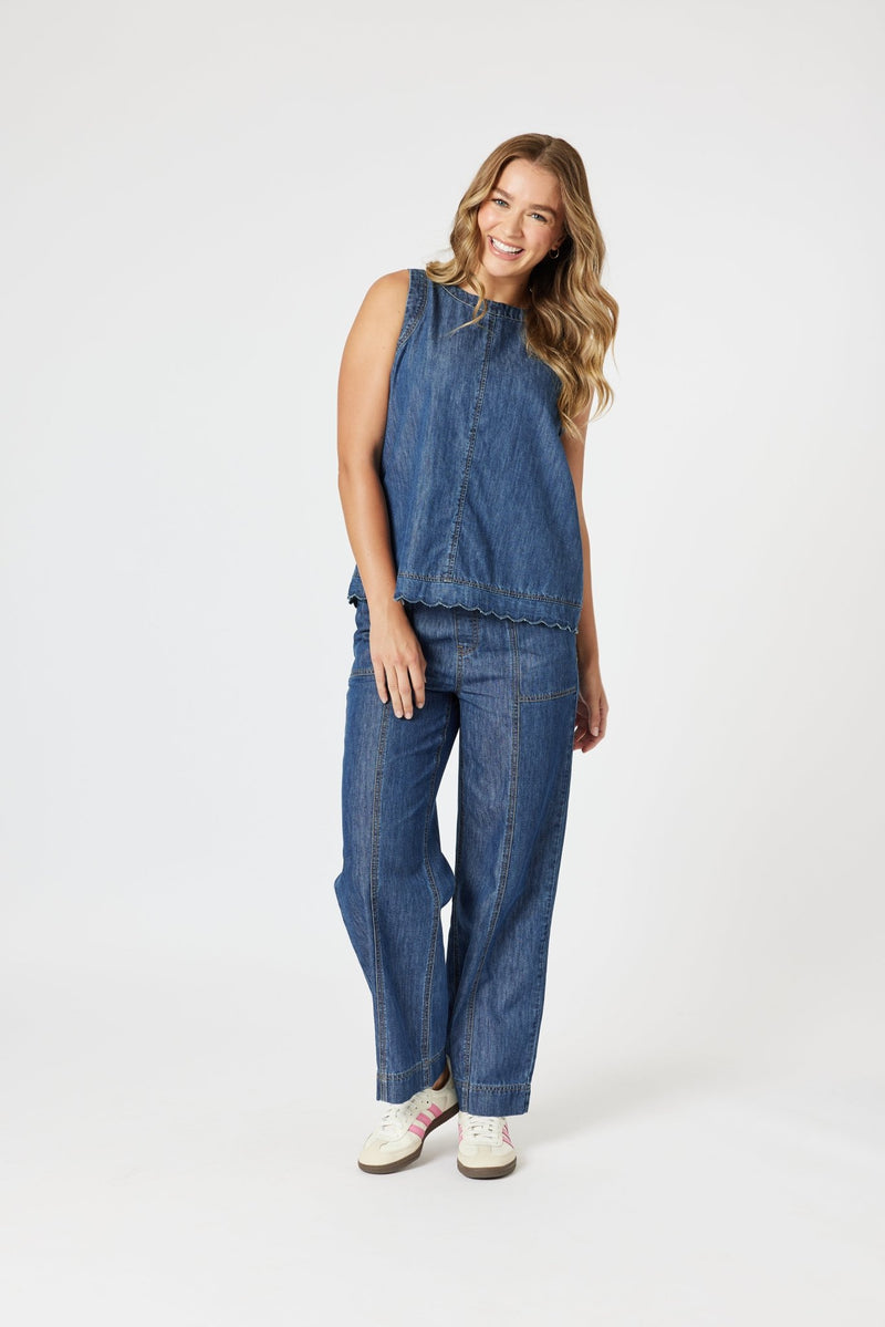 THREADZ_CHARLI DENIM TOP _ CHARLI DENIM TOP _ Ebony Boutique NZ