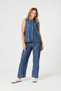 THREADZ_CHARLI DENIM TOP _ CHARLI DENIM TOP _ Ebony Boutique NZ