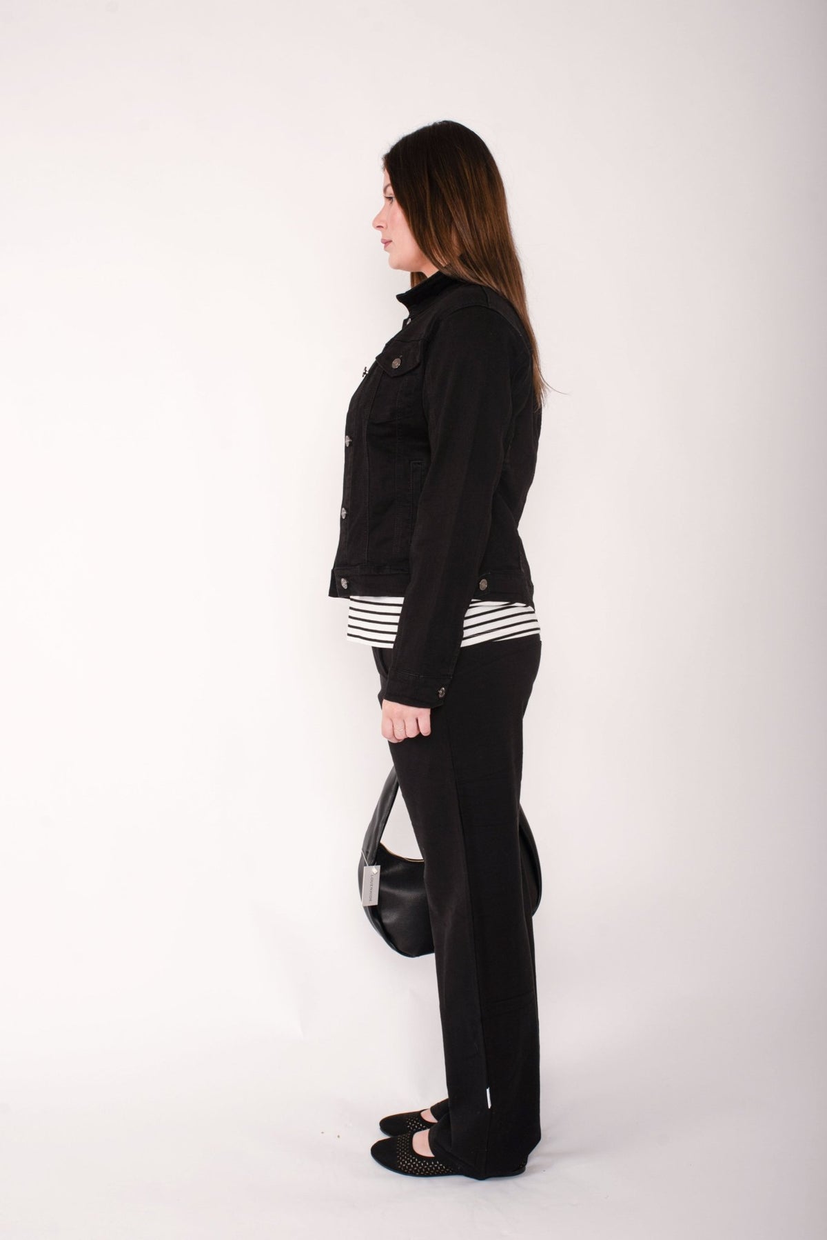 THREADZ_COLLARED DENIM JACKET BLACK _ COLLARED DENIM JACKET BLACK _ Ebony Boutique NZ