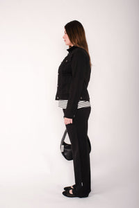 THREADZ_COLLARED DENIM JACKET BLACK _ COLLARED DENIM JACKET BLACK _ Ebony Boutique NZ