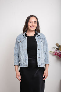 THREADZ_COLLARED DENIM JACKET DENIM _ COLLARED DENIM JACKET DENIM _ Ebony Boutique NZ