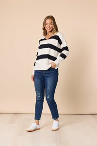 THREADZ_CREW STRIPE KNIT _ CREW STRIPE KNIT _ Ebony Boutique NZ