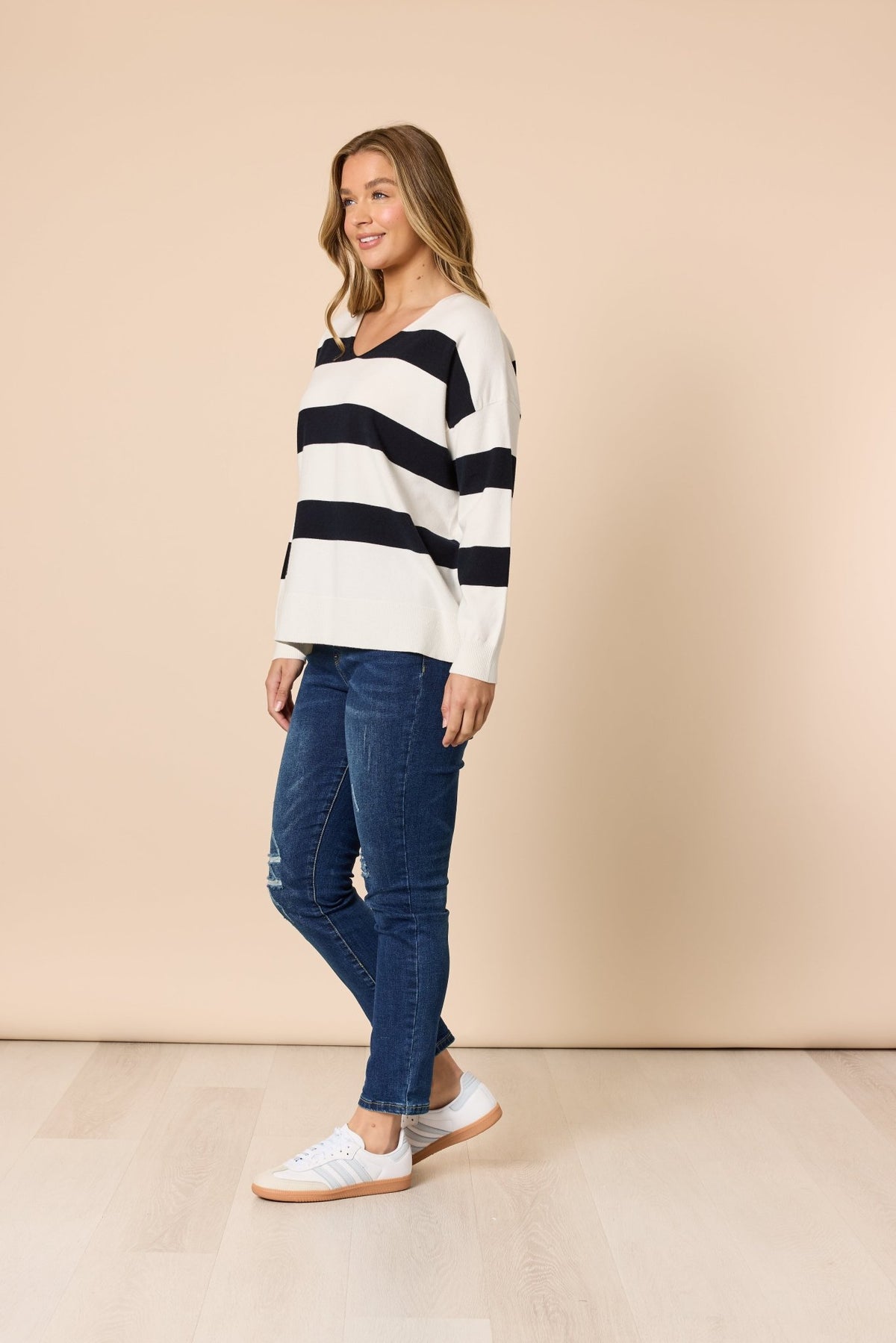 THREADZ_CREW STRIPE KNIT _ CREW STRIPE KNIT _ Ebony Boutique NZ