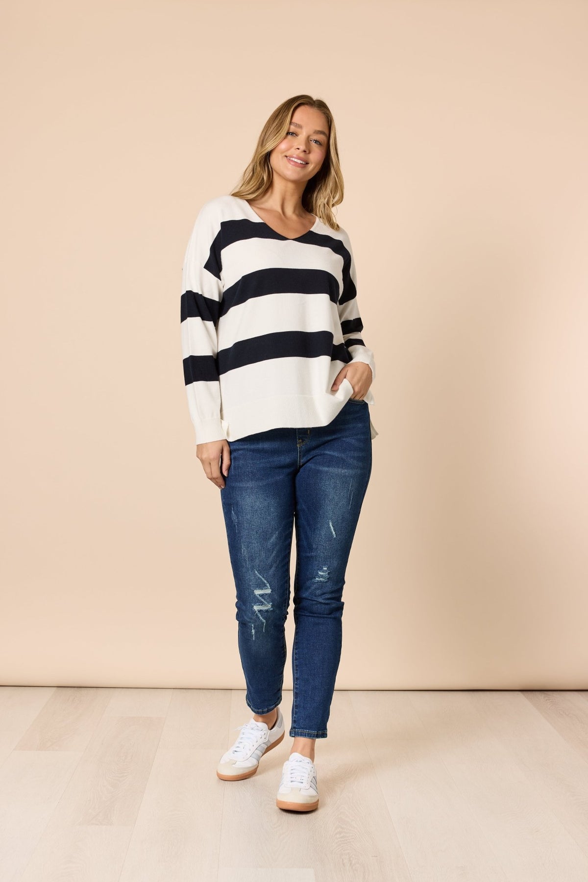 THREADZ_CREW STRIPE KNIT _ CREW STRIPE KNIT _ Ebony Boutique NZ