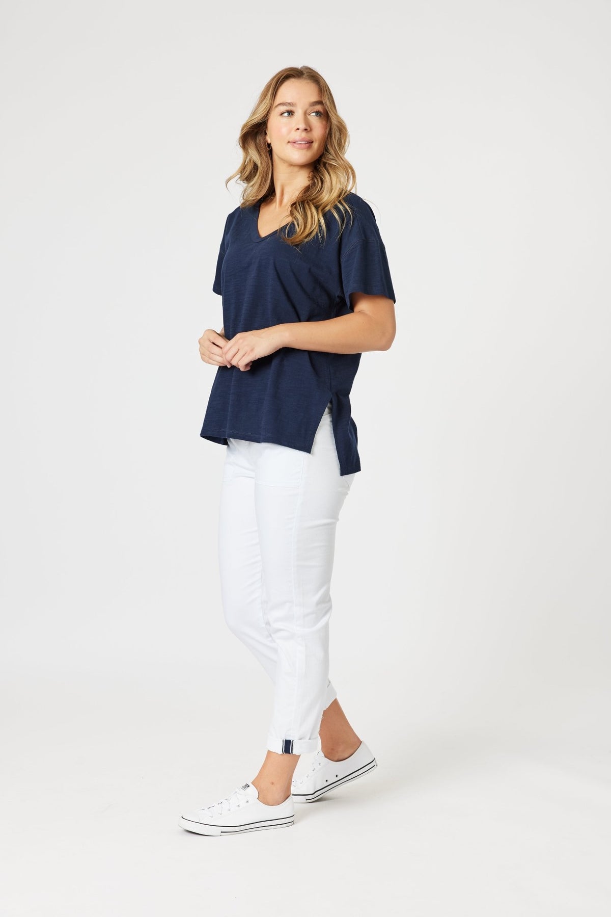 THREADZ_ELLE TEE NAVY _ ELLE TEE NAVY _ Ebony Boutique NZ