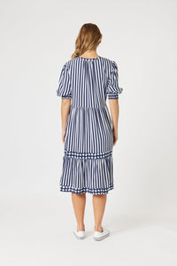 THREADZ_HARLEQUIN STRIPE TIER DRESS _ HARLEQUIN STRIPE TIER DRESS _ Ebony Boutique NZ