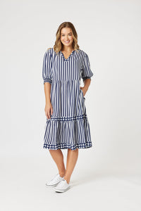 THREADZ_HARLEQUIN STRIPE TIER DRESS _ HARLEQUIN STRIPE TIER DRESS _ Ebony Boutique NZ