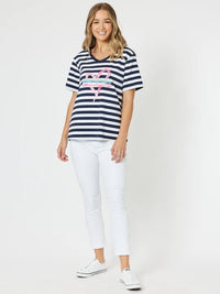 THREADZ_HEART STRIPE TEE _ HEART STRIPE TEE _ Ebony Boutique NZ