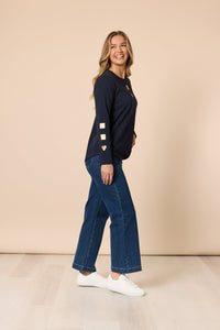 THREADZ_HEARTS SQUARE TEE NAVY _ HEARTS SQUARE TEE NAVY _ Ebony Boutique NZ