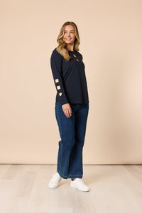 THREADZ_HEARTS SQUARE TEE NAVY _ HEARTS SQUARE TEE NAVY _ Ebony Boutique NZ