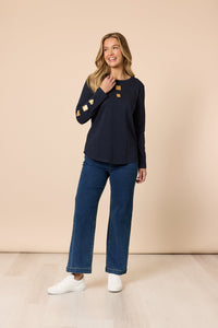 THREADZ_HEARTS SQUARE TEE NAVY _ HEARTS SQUARE TEE NAVY _ Ebony Boutique NZ