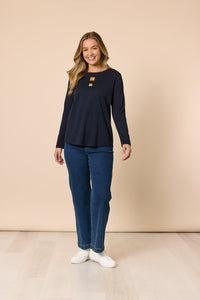 THREADZ_HEARTS SQUARE TEE NAVY _ HEARTS SQUARE TEE NAVY _ Ebony Boutique NZ