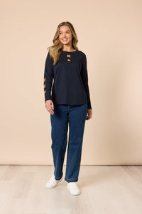 THREADZ_HEARTS SQUARE TEE NAVY _ HEARTS SQUARE TEE NAVY _ Ebony Boutique NZ