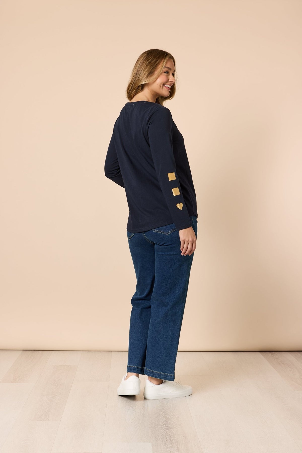 THREADZ_HEARTS SQUARE TEE NAVY _ HEARTS SQUARE TEE NAVY _ Ebony Boutique NZ