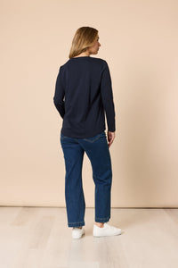 THREADZ_HEARTS SQUARE TEE NAVY _ HEARTS SQUARE TEE NAVY _ Ebony Boutique NZ