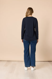 THREADZ_HEARTS SQUARE TEE NAVY _ HEARTS SQUARE TEE NAVY _ Ebony Boutique NZ