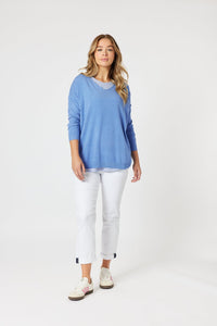 THREADZ_ISABELLA KNIT WITH STRIPE CAMI BLUE _ ISABELLA KNIT WITH STRIPE CAMI BLUE _ Ebony Boutique NZ