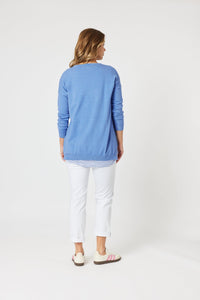 THREADZ_ISABELLA KNIT WITH STRIPE CAMI BLUE _ ISABELLA KNIT WITH STRIPE CAMI BLUE _ Ebony Boutique NZ
