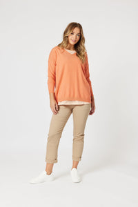 THREADZ_ISABELLA KNIT WITH STRIPE CAMI MANGO _ ISABELLA KNIT WITH STRIPE CAMI MANGO _ Ebony Boutique NZ