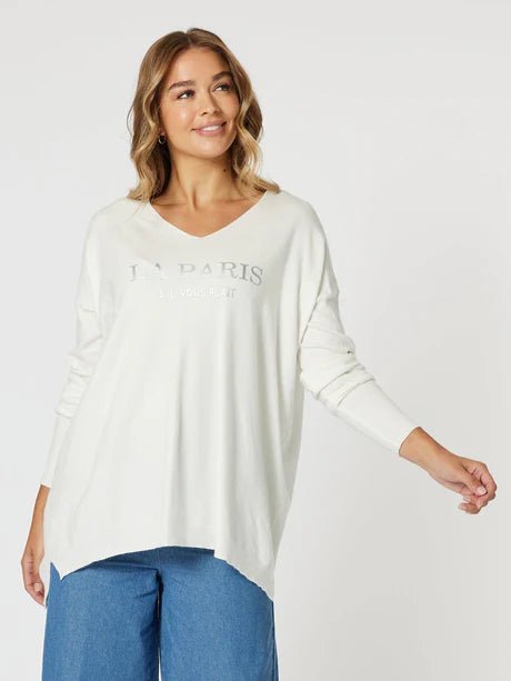 THREADZ_LA PARIS KNIT WHITE _ LA PARIS KNIT WHITE _ Ebony Boutique NZ