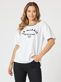 THREADZ_LE MARAIS T - SHIRT WHITE _ LE MARAIS T - SHIRT WHITE _ Ebony Boutique NZ
