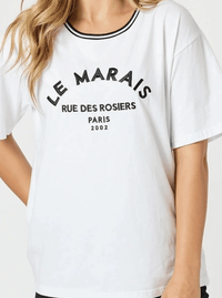 THREADZ_LE MARAIS T - SHIRT WHITE _ LE MARAIS T - SHIRT WHITE _ Ebony Boutique NZ