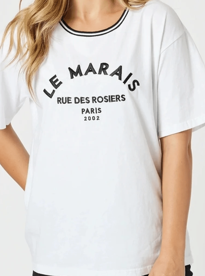THREADZ_LE MARAIS T - SHIRT WHITE _ LE MARAIS T - SHIRT WHITE _ Ebony Boutique NZ