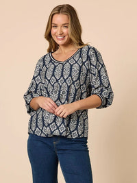LOLA PRINT TOP_by_THREADZ_women's_in_New Zealand_ LOLA PRINT TOP _