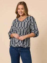 LOLA PRINT TOP_by_THREADZ_women's_in_New Zealand_ LOLA PRINT TOP _