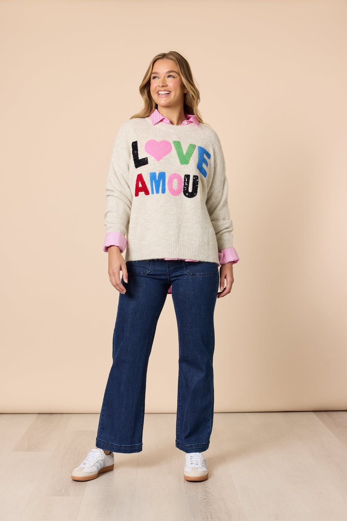 THREADZ_LOVE AMOUR KNIT NATURAL _ LOVE AMOUR KNIT NATURAL _ Ebony Boutique NZ
