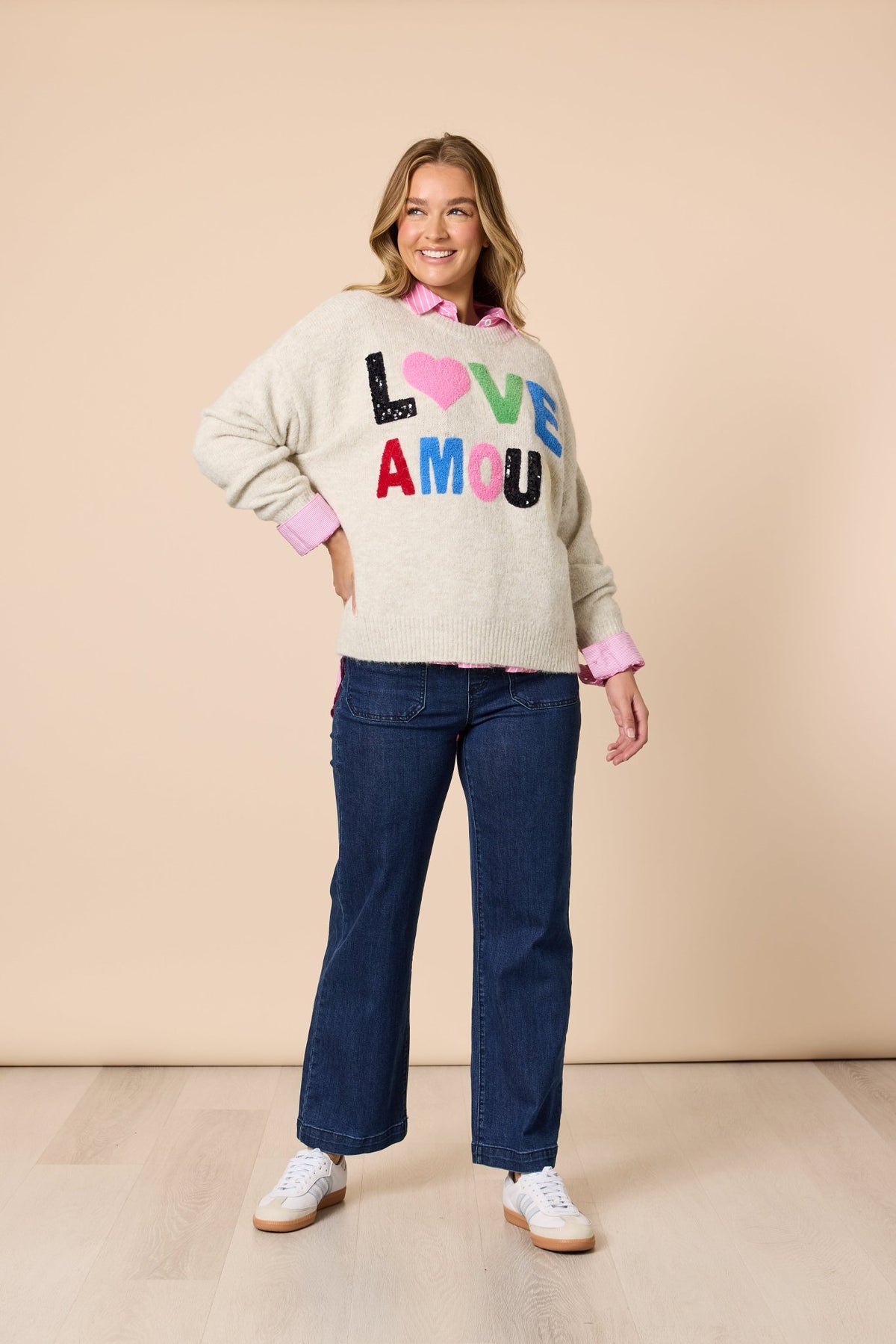 THREADZ_LOVE AMOUR KNIT NATURAL _ LOVE AMOUR KNIT NATURAL _ Ebony Boutique NZ