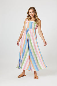 THREADZ_LUCY STRIPE SUNDRESS MULTI _ LUCY STRIPE SUNDRESS MULTI _ Ebony Boutique NZ
