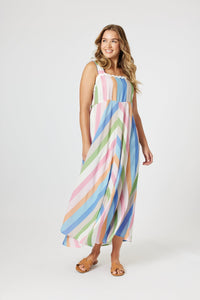 THREADZ_LUCY STRIPE SUNDRESS MULTI _ LUCY STRIPE SUNDRESS MULTI _ Ebony Boutique NZ