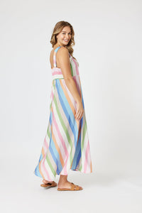 THREADZ_LUCY STRIPE SUNDRESS MULTI _ LUCY STRIPE SUNDRESS MULTI _ Ebony Boutique NZ