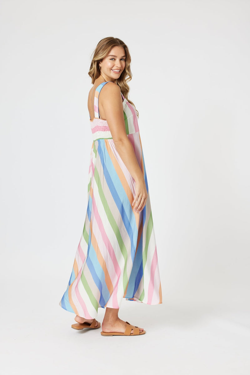 THREADZ_LUCY STRIPE SUNDRESS MULTI _ LUCY STRIPE SUNDRESS MULTI _ Ebony Boutique NZ