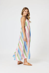 THREADZ_LUCY STRIPE SUNDRESS MULTI _ LUCY STRIPE SUNDRESS MULTI _ Ebony Boutique NZ