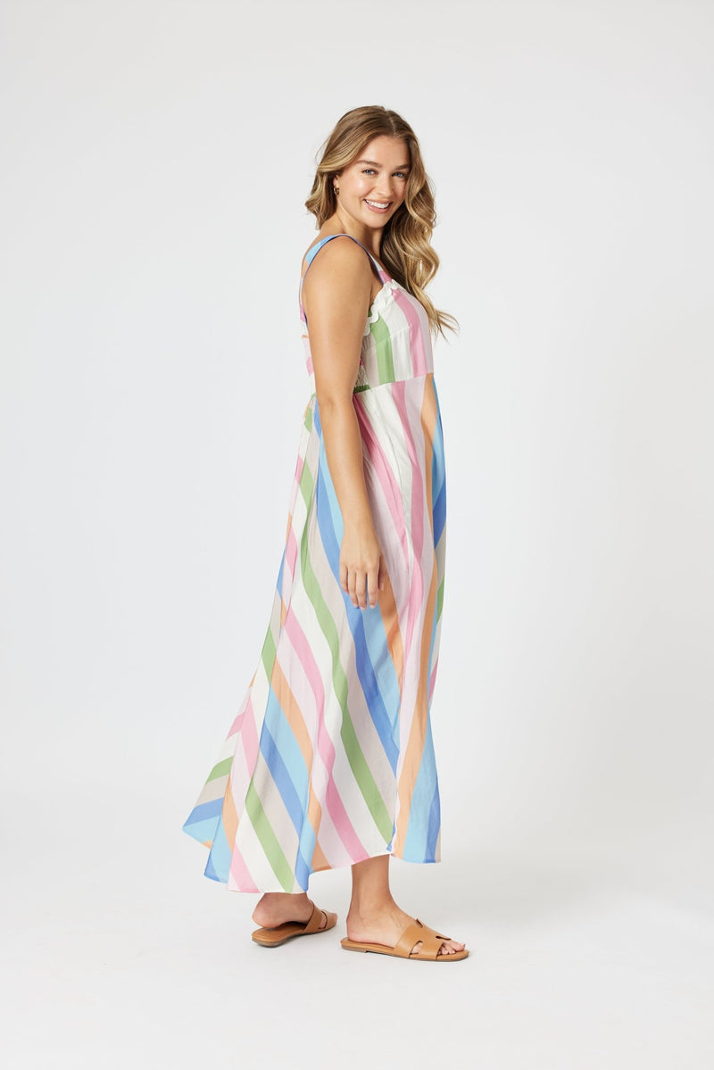 THREADZ_LUCY STRIPE SUNDRESS MULTI _ LUCY STRIPE SUNDRESS MULTI _ Ebony Boutique NZ
