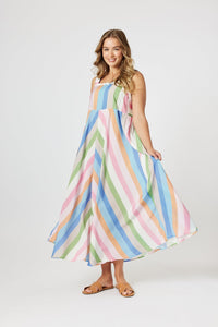 THREADZ_LUCY STRIPE SUNDRESS MULTI _ LUCY STRIPE SUNDRESS MULTI _ Ebony Boutique NZ