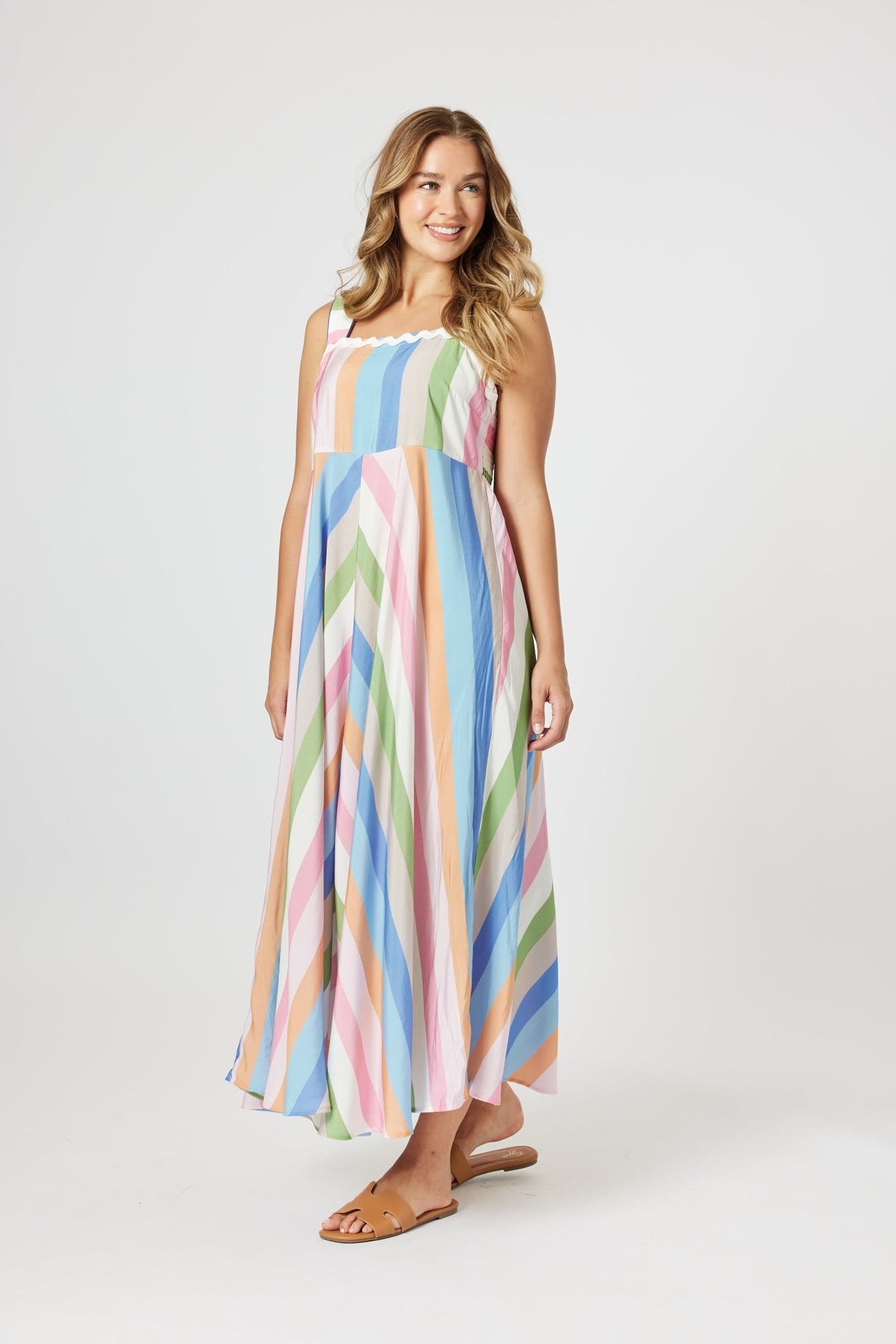 THREADZ_LUCY STRIPE SUNDRESS MULTI _ LUCY STRIPE SUNDRESS MULTI _ Ebony Boutique NZ