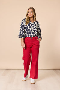 THREADZ_LUNA HEART TOP NAVY IVORY _ LUNA HEART TOP NAVY IVORY _ Ebony Boutique NZ