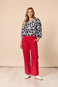 THREADZ_LUNA HEART TOP NAVY IVORY _ LUNA HEART TOP NAVY IVORY _ Ebony Boutique NZ