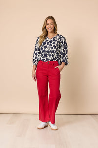 THREADZ_LUNA HEART TOP NAVY IVORY _ LUNA HEART TOP NAVY IVORY _ Ebony Boutique NZ