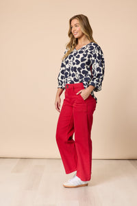 THREADZ_LUNA HEART TOP NAVY IVORY _ LUNA HEART TOP NAVY IVORY _ Ebony Boutique NZ